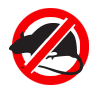 Rats and mice with a red circle and slash